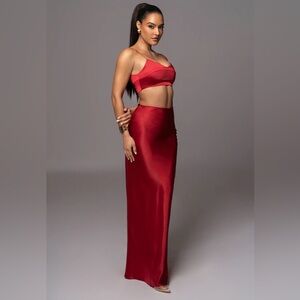 Red 2-piece skirt set